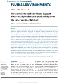 Cover page: Horizontal internal-tide fluxes support elevated phytoplankton productivity over the inner continental shelf