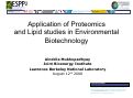 Cover page: Application of Proteomics and Lipid Studies in Environmental Biotechnology