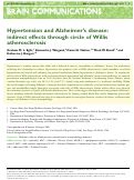 Cover page: Hypertension and Alzheimer’s disease: indirect effects through circle of Willis atherosclerosis