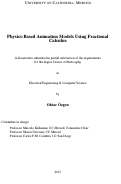 Cover page: Physics-Based Animation Models Using Fractional Calculus