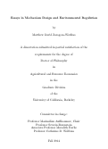 Cover page: Essays in Mechanism Design and Environmental Regulation