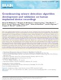 Cover page: Crowdsourcing seizure detection: algorithm development and validation on human implanted device recordings.