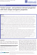 Cover page: Tendon proper- and peritenon-derived progenitor cells have unique tenogenic properties