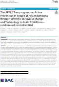 Cover page: The APPLE Tree programme: Active Prevention in People at risk of dementia through Lifestyle, bEhaviour change and Technology to build REsiliEnce—randomised controlled trial
