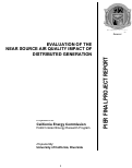 Cover page: Evaluation of the Near Source Air Quality Impact of Distributed Generation
