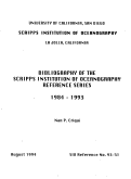 Cover page: Bibliography of the Scripps Institution of Oceanography Reference Series 1984-1993