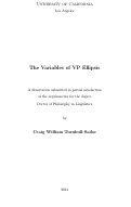 Cover page: The Variables of VP Ellipsis