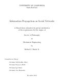 Cover page: Information Propagation on Social Networks
