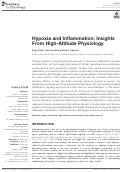 Cover page: Hypoxia and Inflammation: Insights From High-Altitude Physiology