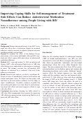 Cover page: Improving Coping Skills for Self-management of Treatment Side Effects Can Reduce Antiretroviral Medication Nonadherence among People Living with HIV