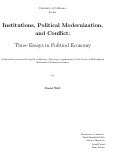 Cover page: Institutions, Political Modernization, and Conflict: Three Essays in Political Economy
