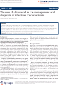 Cover page: The role of ultrasound in the management and diagnosis of infectious mononucleosis