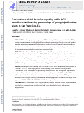 Cover page: Concordance of risk behavior reporting within HCV serodiscordant injecting partnerships of young injection drug users in San Francisco, CA