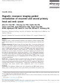 Cover page: Magnetic resonance imaging guided reirradiation of recurrent and second primary head and neck cancer.
