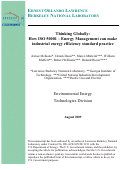Cover page: Thinking Globally:  How ISO 50001 - Energy Management can make industrial energy efficiency standard practice