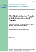 Cover page: DSM Electricity Savings Potential in the Buildings Sector in APP Countries