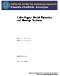 Cover page: Labor Supply, Wealth Dynamics, and Marriage Decisions