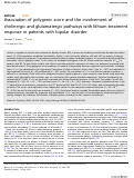 Cover page: Association of polygenic score and the involvement of cholinergic and glutamatergic pathways with lithium treatment response in patients with bipolar disorder.