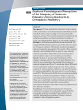 Cover page: Anatomic Knowledge and Perceptions of the Adequacy of Anatomic Education Among Applicants to Orthopaedic Residency