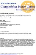 Cover page: The Value of Commitment in Contests and Tournaments when Observation is Costly
