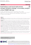 Cover page: Fluid balance and renal replacement therapy initiation strategy: a secondary analysis of the STARRT-AKI trial