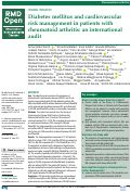 Cover page: Diabetes mellitus and cardiovascular risk management in patients with rheumatoid arthritis: an international audit