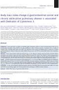 Cover page: Body mass index change in gastrointestinal cancer and chronic obstructive pulmonary disease is associated with Dedicator of Cytokinesis 1