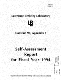 Cover page: Self-Assessment Report for Fiscal Year 1994, Vol. 1