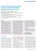 Cover page: A Survey of the Literature on Unintended Consequences Associated with Health Information Technology: 2014-2015.