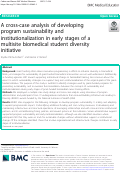 Cover page: A cross-case analysis of developing program sustainability and institutionalization in early stages of a multisite biomedical student diversity initiative