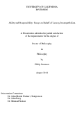Cover page: Ability and Responsibility: Essays on Behalf of Leeway Incompatibilism