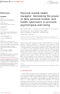 Cover page: Personal mental health navigator: Harnessing the power of data, personal models, and health cybernetics to promote psychological well-being.