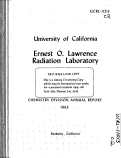 Cover page: CHEMISTRY DIVISION ANNUAL REPORT, 1963