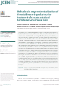 Cover page: Helical coils augment embolization of the middle meningeal artery for treatment of chronic subdural hematoma: A technical note