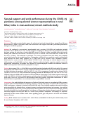 Cover page: Spousal support and work performance during the COVID-19 pandemic among elected women representatives in rural Bihar, India: A cross-sectional, mixed-methods study