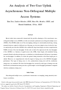 Cover page: An Analysis of Two-User Uplink Asynchronous Non-orthogonal Multiple Access Systems.