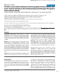 Cover page: Positive association between mammographic breast density and bone mineral density in the Postmenopausal Estrogen/Progestin Interventions Study