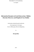 Cover page: Information Dynamics in Social Interactions: Hidden Structure Discovery and Empirical Case Studies