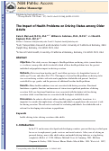 Cover page: The impact of health problems on driving status among older adults