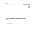 Cover page: The Decision Problem for Effective Procedures
