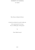 Cover page: Three Essays in Empirical Finance
