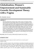 Cover page: Globalization, Women's Empowerment and Sustainable Growth: Development Theory with a Vagina