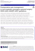 Cover page: Postoperative pain management in non-traumatic emergency general surgery: WSES-GAIS-SIAARTI-AAST guidelines.
