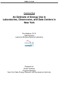 Cover page: An Estimate of Energy Use in Laboratories, Cleanrooms, and Data Centers in New York