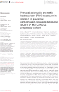 Cover page: Prenatal polycyclic aromatic hydrocarbon (PAH) exposure in relation to placental corticotropin releasing hormone (pCRH) in the CANDLE pregnancy cohort