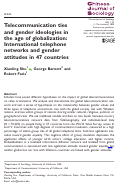 Cover page: Telecommunication ties and gender ideologies in the age of globalization: International telephone networks and gender attitudes in 47 countries