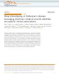 Cover page: Deep phenotyping of Alzheimer’s disease leveraging electronic medical records identifies sex-specific clinical associations