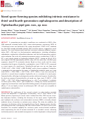 Cover page: Novel spore-forming species exhibiting intrinsic resistance to third- and fourth-generation cephalosporins and description of Tigheibacillus jepli gen. nov., sp. nov.