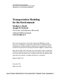 Cover page: Transportation Modeling For The Environment