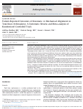 Cover page: Patient-Reported Outcomes of Kinematic vs Mechanical Alignment in Total Knee Arthroplasty: A Systematic Review and Meta-analysis of Randomized Controlled Trials